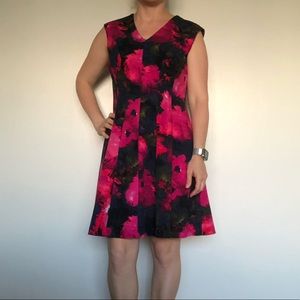 Pink and navy floral dress